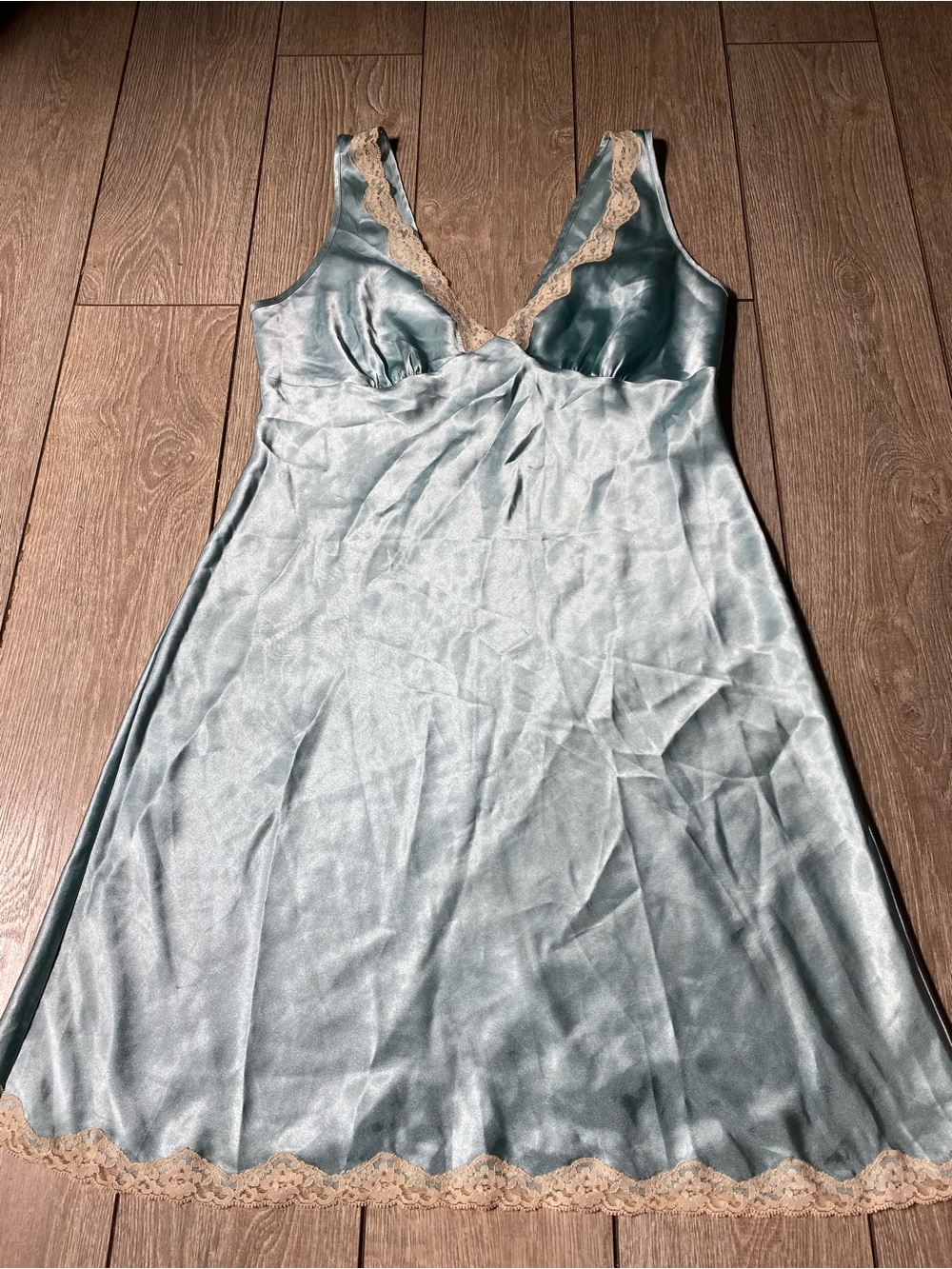 vintage victoria secret slip dress satin chemise Ivory Lace Trim Y2K 2000s